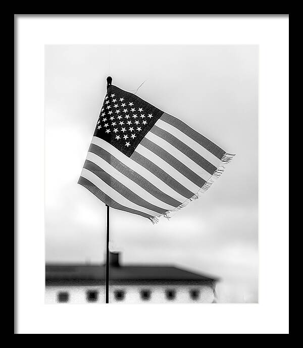 svaartvit bild amerikansk flagga